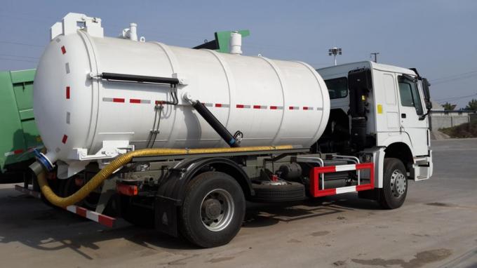 Sinotruk HOWO 12m3-/12000literherausströmen-und -vakuumabwasser-Saugtanklastzug, Vakuumabwasser-Sog kombiniertes Herausströmen