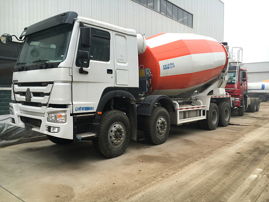 266-371hp Euro2 Euro3 HOWO A7 LKW-Mischer 8x4 10cbm in der roten weißen Farbe