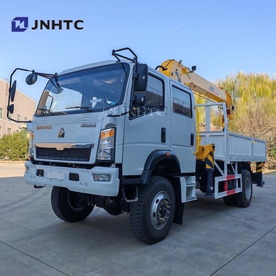 Howo Mini 4*4 6 Räder Doppelreihekabine Frachtwagen mit Teleskop-Boom-Kran