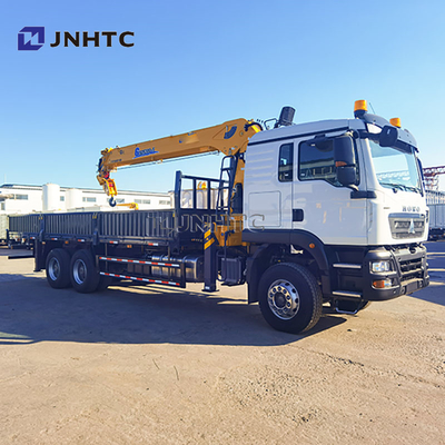 Neue HOWO TX380 6x4 12T Flachbett Dropside Kapazität Frachttransport Lkw Gerade Arm Boom Kran Lkw zum Verkauf
