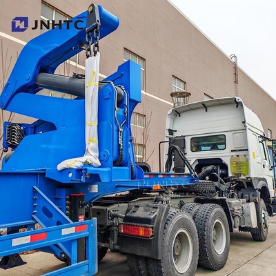 Neues offizielles China-Lkw-Container-Seitenlifter-Lowbed-Semi-Trailer mit Kran hoher Qualität