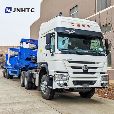Neues offizielles China-Lkw-Container-Seitenlifter-Lowbed-Semi-Trailer mit Kran hoher Qualität