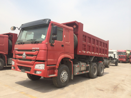 Kipplaster der rote Farbe336hp Sinotruk Howo mit 10 Rädern und Kapazität 18m3