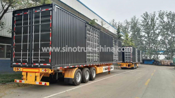 Anhänger der Sicherheits-harten Beanspruchung halb/Van Semi Trailer mit teleskopischer Art Fahrwerk