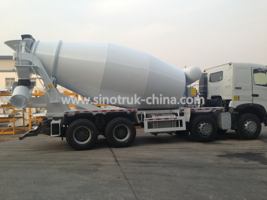 266-371hp Euro2 Euro3 HOWO A7 LKW-Mischer 8x4 10cbm in der roten weißen Farbe