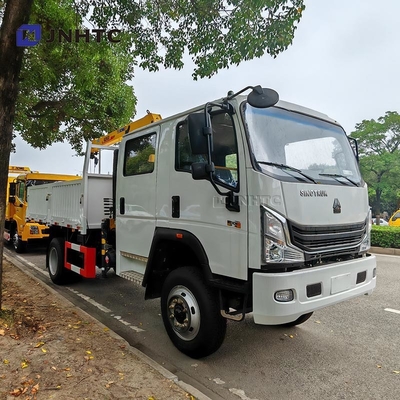 HOWO Kranich 4X2 6 Räder Kranich 5 Tonnen Lastwagen mit 12 Tonnen Geraden Arm Kranich