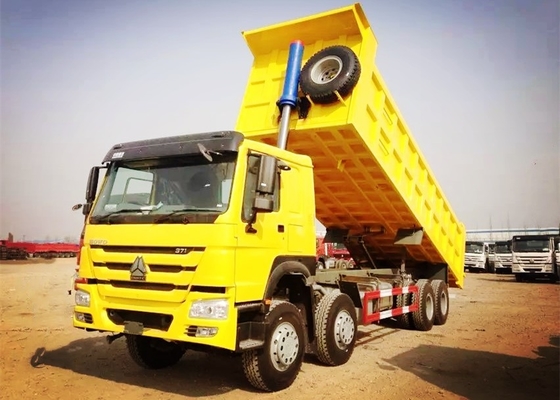 Hochleistungskipplaster 8×4 371HP 32 Tonnen laden Kasten-weiße rote gelbe Farbe des Dump-30CBM