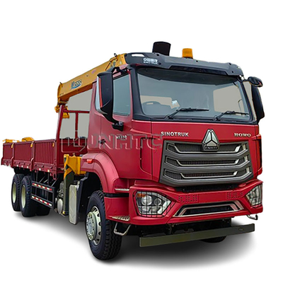 Knuckle Boom 8 Tonnen Hydraulik HOWO NX Ladung Flatbed Truck Montiert Kran zum Verkauf