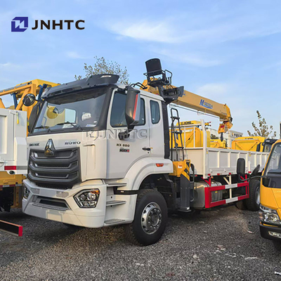 Knuckle Boom 8 Tonnen Hydraulik HOWO NX Ladung Flatbed Truck Montiert Kran zum Verkauf
