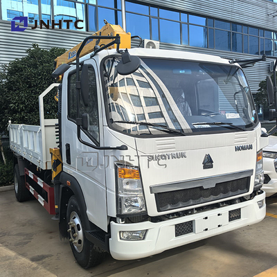 China Top Howo 4x2 Leichtfrachtwagen Montierter Kran Hydraulischer 3Ton 4Ton 5Ton Teleskop-Pickup Boom-Kran zum Verkauf