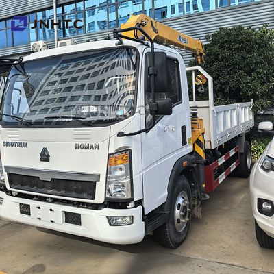 China Top Howo 4x2 Leichtfrachtwagen Montierter Kran Hydraulischer 3Ton 4Ton 5Ton Teleskop-Pickup Boom-Kran zum Verkauf