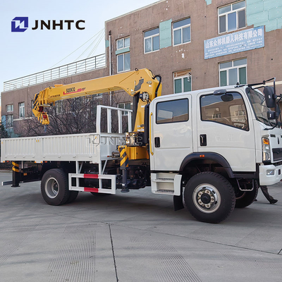 Howo Light Mini 4*4 6 Räder Doppelreihekabine Lastwagen mit Teleskop-Boom-Kranen 8 Tonnen Montierter Kran Lastwagen
