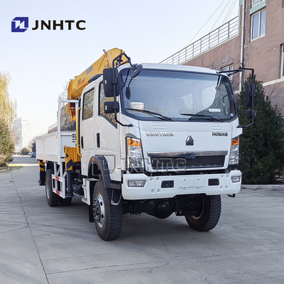 Howo Light Mini 4*4 6 Räder Doppelreihekabine Lastwagen mit Teleskop-Boom-Kranen 8 Tonnen Montierter Kran Lastwagen