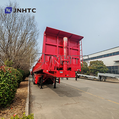 China Marke 3 Achse Hydraulik Getreidesportwagen Anhänger Dumping Hinterteil Dump Tipper Halbfahrzeuge Anhänger für Lkw