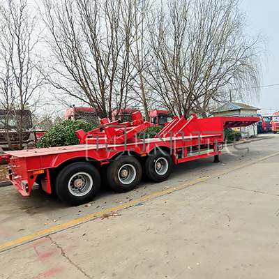 Lowboy-Achs 60 Tonnen 4 Achsen Stahl-Lkw-Anhänger Low-Bed-Lkw-Anhänger