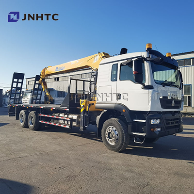 Neue HOWO TX380 6x4 12T Flachbett Dropside Kapazität Frachttransport Lkw Gerade Arm Boom Kran Lkw zum Verkauf
