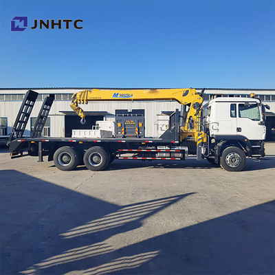 Neue HOWO TX380 6x4 12T Flachbett Dropside Kapazität Frachttransport Lkw Gerade Arm Boom Kran Lkw zum Verkauf