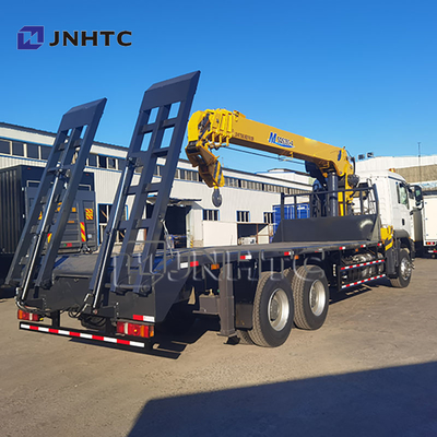 Neue HOWO TX380 6x4 12T Flachbett Dropside Kapazität Frachttransport Lkw Gerade Arm Boom Kran Lkw zum Verkauf