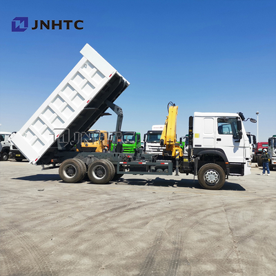 Sinotruk Howo 6x4 371 PS Kipper mit Kran 10 Tonnen Singapore LKW-Montierter Teleskopauslegerkran