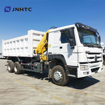 Sinotruk Howo 6x4 371 PS Kipper mit Kran 10 Tonnen Singapore LKW-Montierter Teleskopauslegerkran