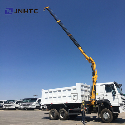 Sinotruk Howo 6x4 371 PS Kipper mit Kran 10 Tonnen Singapore LKW-Montierter Teleskopauslegerkran