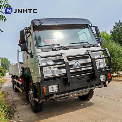 Howo Fence Cargo Truck 10Tons Folding Crane 6X6 10 Wheels 340hp For Sale