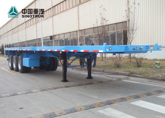 Belastbarkeit 13T Howo-Flachbett-halb Trailer mit Luft-Suspendierung