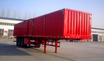 Achsen-der harten Beanspruchung des Rot-3 Anhänger Steel Box Van Trailer halb Anhänger der 40 Tonnen-maximale Nutzlasten-harten Beanspruchung halb