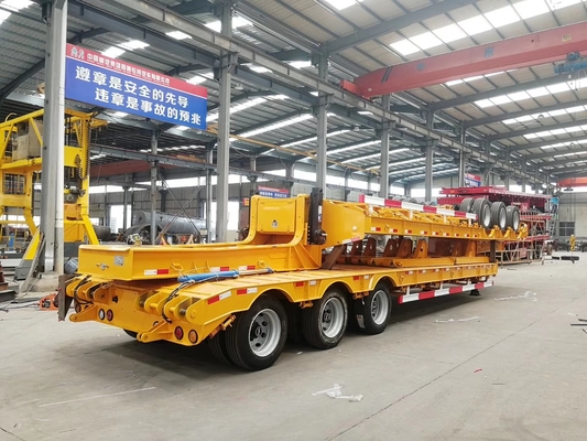 niedrige harte Beanspruchung des Bett-100T halb Anhänger/3 Achse Lowboy-Anhänger in der mechanischen Suspendierung