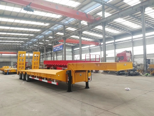 niedrige harte Beanspruchung des Bett-100T halb Anhänger/3 Achse Lowboy-Anhänger in der mechanischen Suspendierung