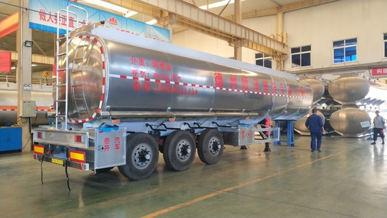 3 Farbder harten beanspruchung Axle Aluminiums weißer Öltank-Anhänger halb der Anhänger-45000L