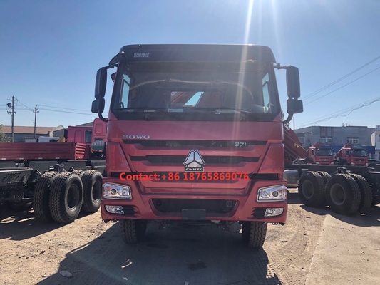 der Schwergut-LKW 12T 450hp 6*4, der Boom ineinanderschiebt, brachte Kran an