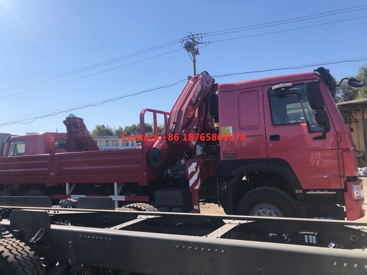 der Schwergut-LKW 12T 450hp 6*4, der Boom ineinanderschiebt, brachte Kran an