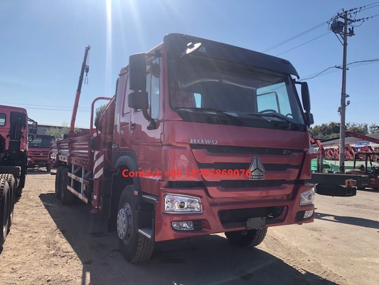 der Schwergut-LKW 12T 450hp 6*4, der Boom ineinanderschiebt, brachte Kran an