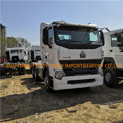 Weißer Sinotruk Howo A7 Halblastwagen 6x4 Prime Mover Internationaler Traktorwagen