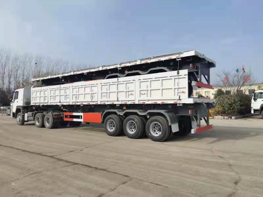 Anhänger 70 Tonne Sinotruk-harter Beanspruchung halb versehen entleeren halb Anhänger-Fahrzeug mit Seiten