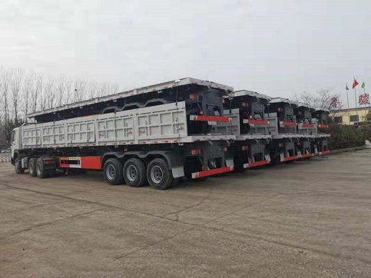Anhänger 70 Tonne Sinotruk-harter Beanspruchung halb versehen entleeren halb Anhänger-Fahrzeug mit Seiten
