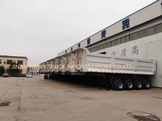 Vier Achsen 50 Tonnen 40cbm-Selbst-, diehalb Kipplaster-Rückseite Tipper Trailer spitzen