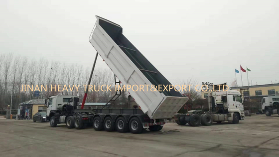 Vier Achsen 50 Tonnen 40cbm-Selbst-, diehalb Kipplaster-Rückseite Tipper Trailer spitzen