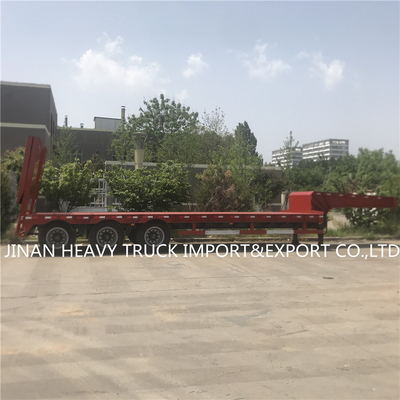 Niedriges Bett-Hochleistungshalb Anhänger brachten Crane Transport Flatbed Gooseneck Trailer an