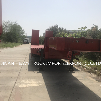 Niedriges Bett-Hochleistungshalb Anhänger brachten Crane Transport Flatbed Gooseneck Trailer an