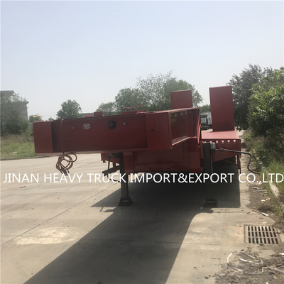 3 Achsen-Flachbett halb Anhänger angebrachter Crane Transport Flatbed Gooseneck Trailer