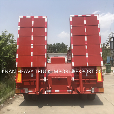 3 Achsen-Flachbett halb Anhänger angebrachter Crane Transport Flatbed Gooseneck Trailer