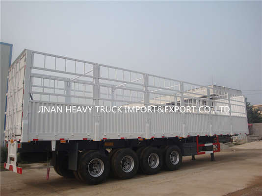 Drei Axle Fence Cargo Trailer Tri-Achsen-Viehbestand-Seitenwand-halb Anhänger-LKW