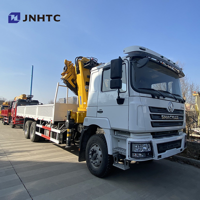 Flachbett-Dropside-Fracht-LKW brachte Crane Shacman F3000 6x4 an